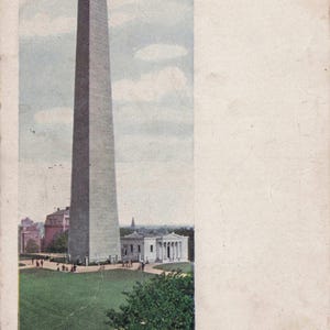 Massachusetts: Cartão postal vintage do Monumento Bunker Hill de 1909 - História de Boston!