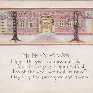 Antike Neujahrspostkarte – Vintage Neujahrsgrußkarte von 1921 – Sammelobjekt der Ephemera