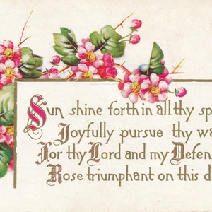 Charming Antique Easter Postcard with Floral Design - Early 20th Century Embossed Collectible