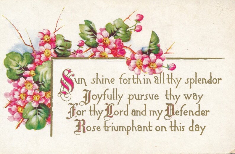 Charming Antique Easter Postcard with Floral Design - Early 20th Century Embossed Collectible