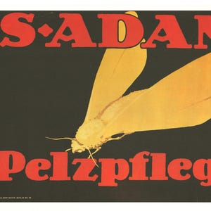 Antikes deutsches Werbeposter - “S. Adam Pelzpflege” aus “100 Years of Posters” (1972)