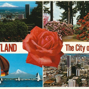 Oregon: Cartão postal vintage de Portland, Oregon, A Cidade das Rosas. Este cartão postal vintage de Portland é de aproximadamente 1970.
