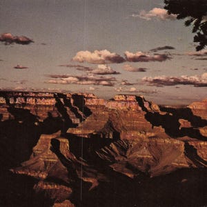 Carte postale vintage du Grand Canyon - Scène de coucher de soleil - Nord de l'Arizona