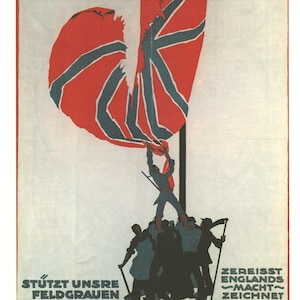 Antikes deutsches Propagandaposter - “Stützt Unsre Feldgrauen” aus “100 Years of Posters” (1972)