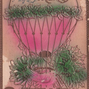 Natale: antica cartolina di Buon Natale del 1914 - in rilievo e colorata