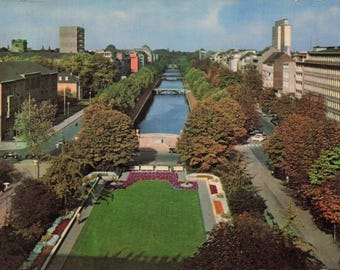 Vintage 1960 Düsseldorf Postcard – Königsallee (King’s Avenue), Germany