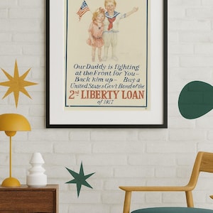 Posters: WWI Liberty Loan Vintage Poster – Patriotic American History!