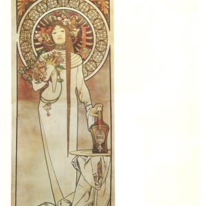 Antikes Jugendstil-Poster - “La Trappistine” von Alphonse Mucha aus “100 Years of Posters” (1972)