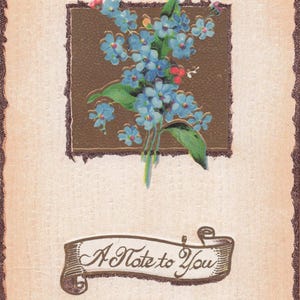 Carte Postale Antique 1911 "Un Mot pour Vous" - Charmant Design de Myosotis