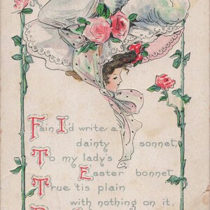 Lot de Cinq Jolies Cartes Postales de Pâques des Années 1900