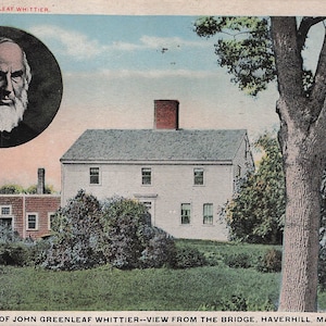 Massachusetts : carte postale ancienne Lieu de naissance de John Greenleaf Whittier - Haverhill, Massachusetts