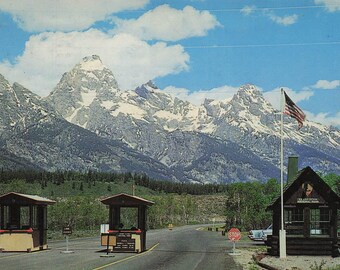 Carte Postale Vintage Parc National Grand Teton 1960s – Montagnes Iconiques du Wyoming