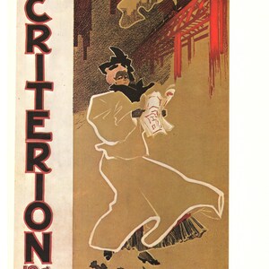 Seltenes Vintage "The Criterion" Poster | 1890er Amerikanisches Literaturmagazin | Art Nouveau Werbung