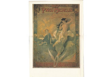 World: Pneu Michelin' Parisian Advertising Poster - Circa 1910s - Collectible Art Nouveau Print