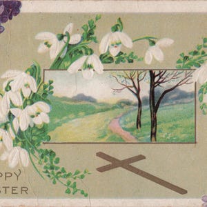 Lot de Cinq Jolies Cartes Postales de Pâques des Années 1900
