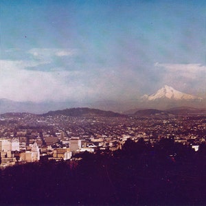 Oregon: Vintage Postcard Portland Oregon and Mount Hood in the Distance in Oregon. This Portland Oregon Postcard is Circa 1950.
