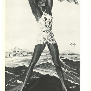 Welt: Biarritz Reiseplakat - Circa 1930s - Klassisches Französisches Art Deco am Meer
