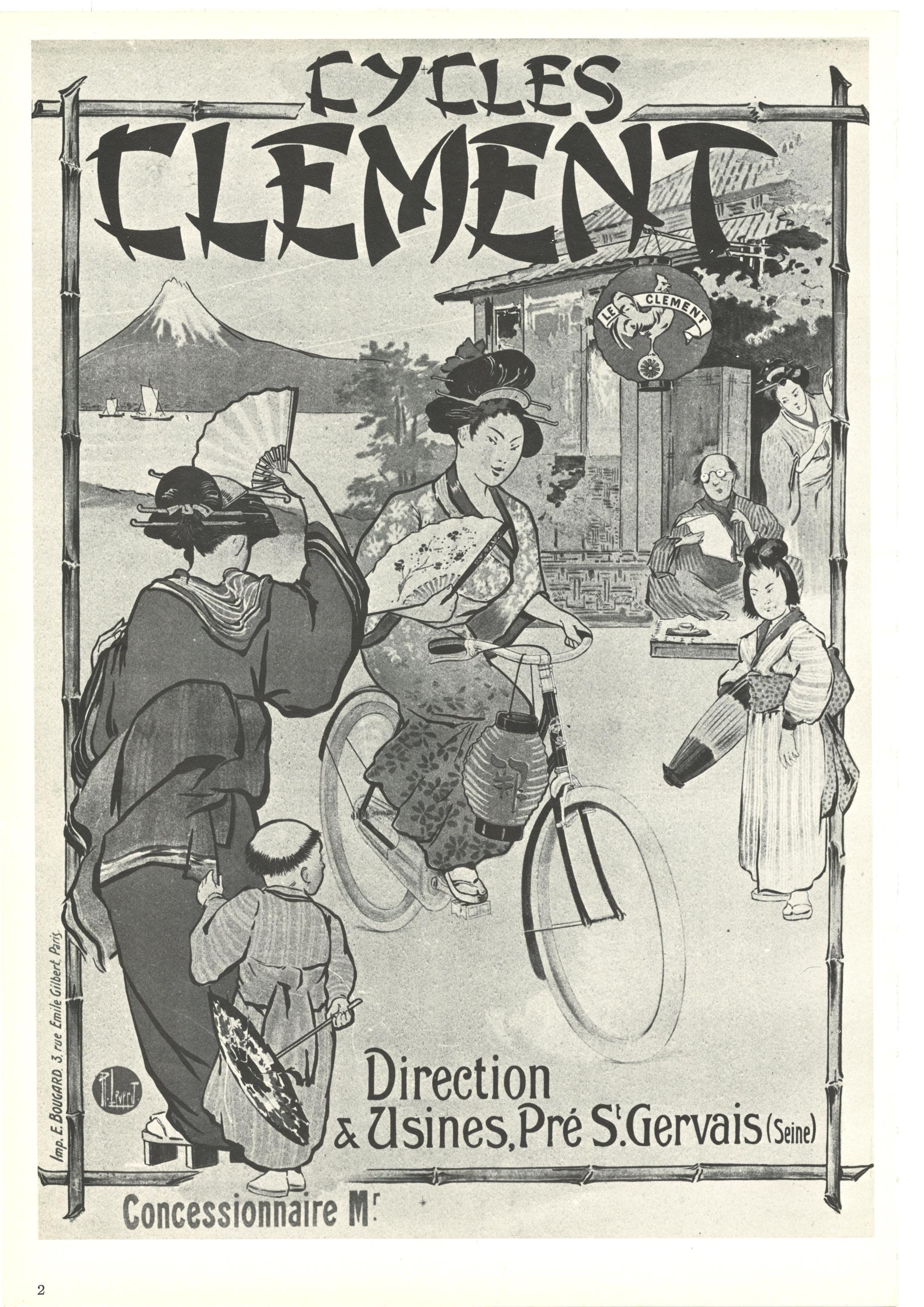 VéLO/CYCLES CLéMENT Réf200 - POSTER HQ 50x70cm d'une AFFICHE VINTAGE