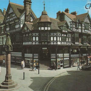 Welt: Vintage Postkarte - The Cross, Chester, England