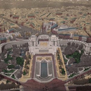 World: Vintage Paris Postcard – Panorama du Palais de Chaillot – Aerial View with Retro Charm
