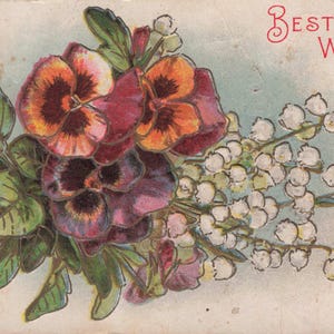 Carte Postale Ancienne 1910 “Meilleurs Vœux” – Fleurs Embossées & Charme Rétro !