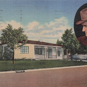 Novo México: Cartão postal antigo da casa de Ernie Pyle em Albuquerque, Novo México