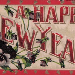 Ano Novo: Flores ousadas para o Ano Novo! – Cartão postal antigo de 1915