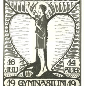 Antikes niederländisches Jugendstilposter - “Tentoonstelling Opvoeding” aus “100 Years of Posters” (1972)