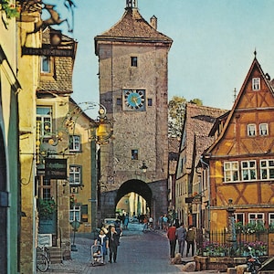 Welt: Vintage Rothenburg ob der Tauber Postkarte - Authentische Deutsche Stadt Szene - Sammlerstück Europäische Reise Erinnerungsstücke