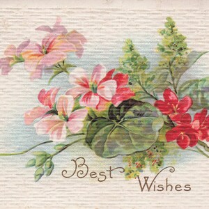 Carte postale ancienne "Meilleurs Vœux" - Design floral en relief de 1916