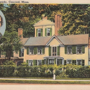 Massachusetts: Vintage "Hawthorne's Wayside" Postcard, Concord, Massachusetts - Historic Literary Landmark
