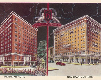 Oregon: Antique Postcard of The Heathman Hotel in Portland Oregon. This Portland Oregon Postcard is Circa 1930.