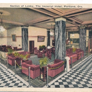 Oregón: postal antigua del Imperial Hotel (actualmente el Kimpton Hotel) en Portland, Oregón. Esta postal de Portland, Oregón, data de alrededor de 1920.
