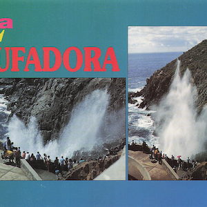 Mundo: Cartão postal vintage "La Bufadora" - Atração impressionante de Blowhole em Ensenada, Baja California - 1994