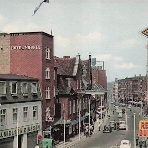 Świat: Vintage pocztówka z Aalborga – klasyczny widok na Vesterbro w Danii