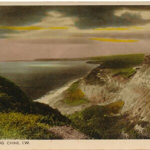 Monde : carte postale vintage - « Sunset, Blackgang Chine, I.W. »