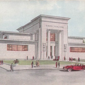Minesota : carte postale vintage Winona Savings Bank