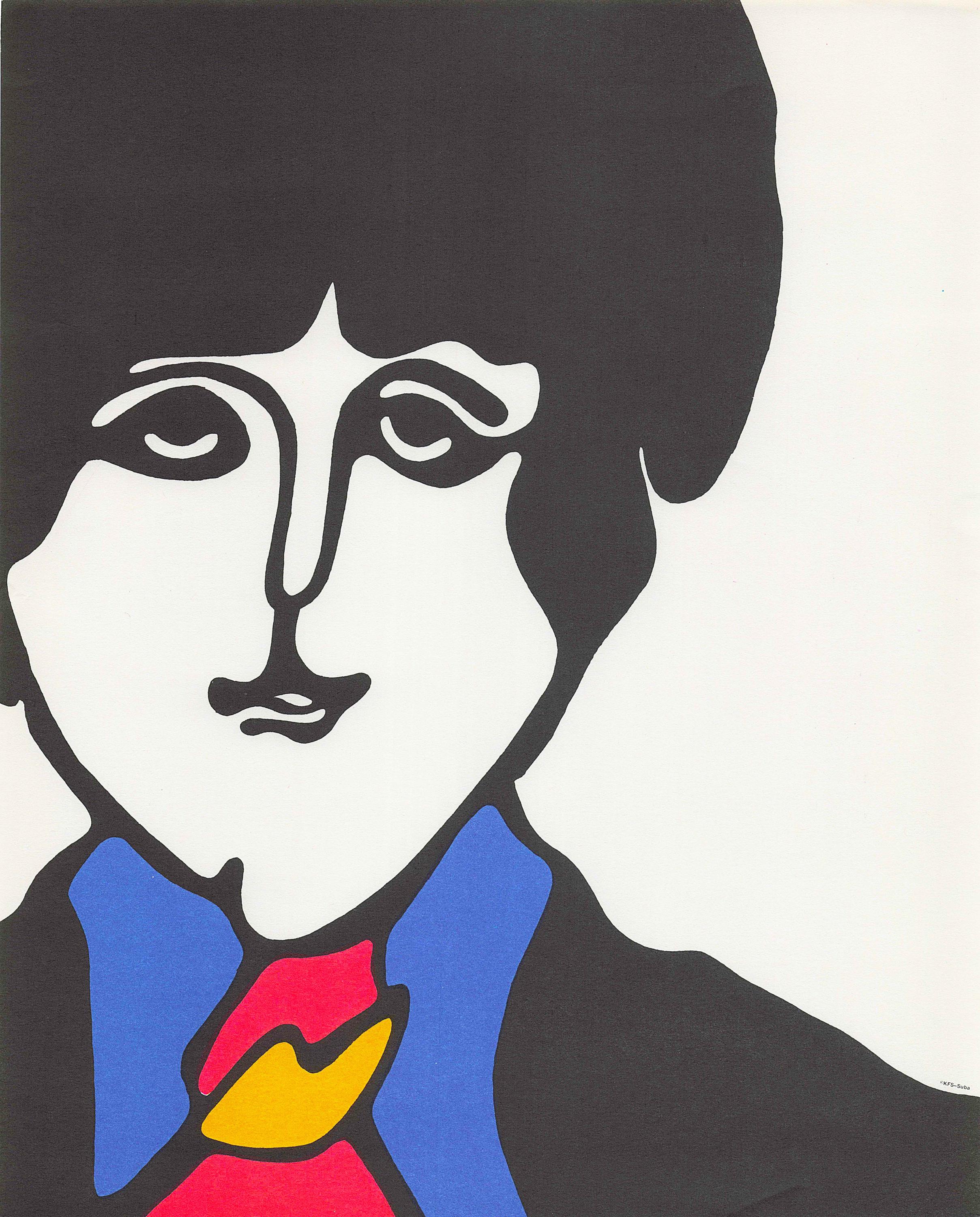 Vintage Beatles Pop Art Portrait – Paul Mccartney Psychedelic Era