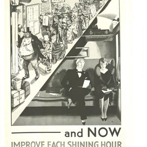 Affiche Vintage de LNER Railway – "Then and Now" Publicité Britannique tirée de "100 Years of Posters" (1972)