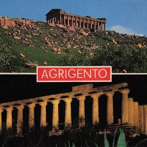 Mondo: Cartolina d'epoca di Agrigento – Templi greci antichi in Sicilia