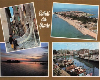 Vintage Postcard "Saluti da Grado" - Greetings from Grado, Italy