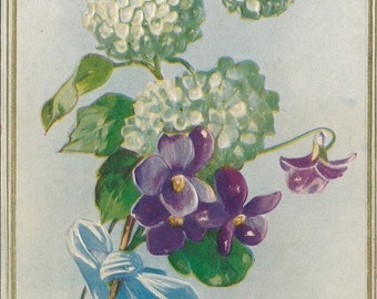 Easter: Delicate Early 1900s Antique Floral Easter Postcard - A Serene Collectible!