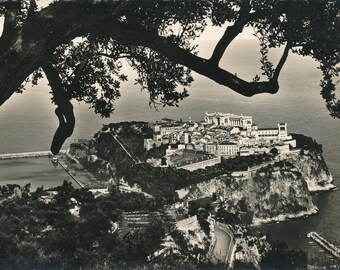 Mondo: antica cartolina di Monaco - vista sul mare "Le Rocher" dell'inizio del XX secolo - spedizione gratuita in tutto il mondo