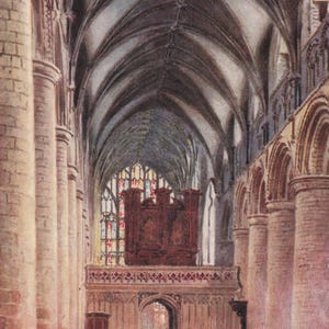 World: Antique Postcard – The Nave of Gloucester Cathedral, Raphael Tuck & Sons Oilette, Early 1900s