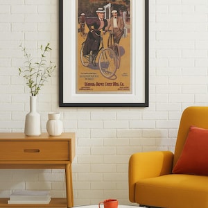 Posters: Vintage Bicycle Advertising Poster – March-Davis Cycle Mfg. Co. | 19th Century Victorian Cycling Print | Antique Bicycle Art