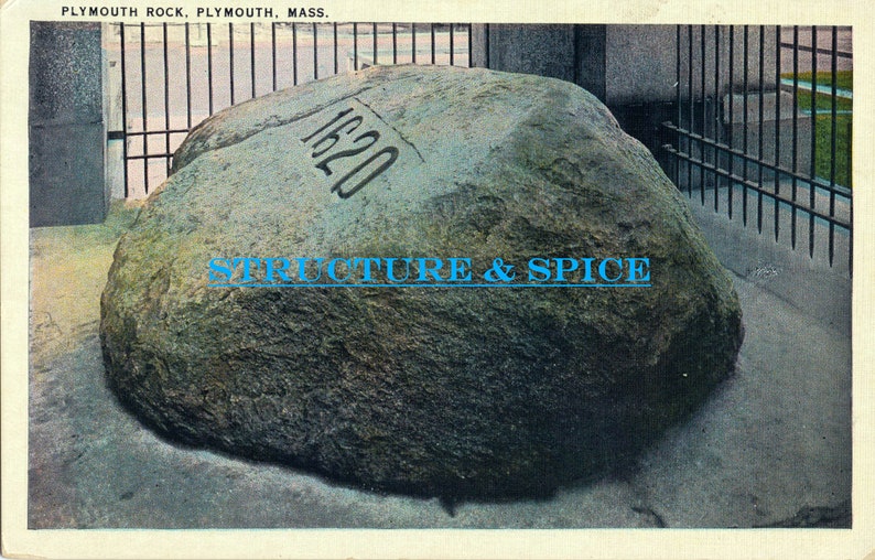 Massachusetts Antique Postcard of Plymouth Rock in Plymouth Massachusetts This Antique Postcard is Circa 1934.
