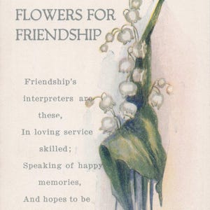 Meilleurs voeux : carte postale ancienne « Des fleurs pour l'amitié » - Élégance intemporelle et sentiments