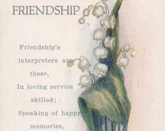 Best Wishes: Antique &quot;Flowers for Friendship&quot; Postcard - Timeless Elegance & Sentiments