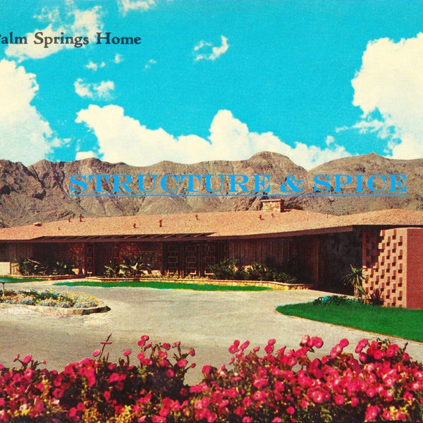 Californie : Carte postale vintage de la bibliothèque numérique de la belle maison de Lucille Ball à Palm Springs en Californie. Cette carte postale vintage vers 1950.