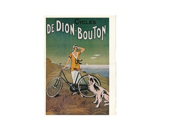 World: Classic French Cycling Poster - De Dion-Bouton Cycles - 1920s Vintage Art Deco Poster